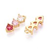 Brass Micro Pave Cubic Zirconia Charms X-KK-N263-95B-G-2