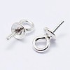 925 Sterling Silver Cup Pearl Bail Pin Pendants X-STER-F036-04S-3mm-2