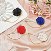 4Pcs 4 Colors Rose Polyester Lapel Pin Brooches for Men JEWB-FG0001-20-5