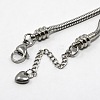 Tarnish Resistant 304 Stainless Steel European Round Snake Chains Bracelets STAS-J015-06-4