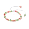 Christmas Handmade Glass Seed & Glass Braided Bead Bracelet BJEW-MZ00249-01-2