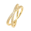 Brass Micro Pave Cubic Zirconia Finger Rings RJEW-D340-01G-01-2