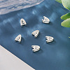 6Pcs 925 Sterling Silver Hollow Initial Beads STER-TA0001-53A-6