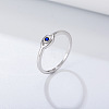 Evil Eye 925 Sterling Silver Micro Pave Cubic Zirconia Finger Rings for Women FS-WG42376-02-1