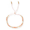 Adjustable Natrural Sunstone & Quartz Crystal Beads Slider Bracelets for Women UF4729-5