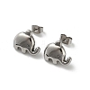 304 Stainless Steel Elephant Stud Earrings EJEW-F349-01P-1