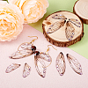 Transparent Resin Light Rose Rhinestone Pendants Set RESI-TAC0002-47A-15