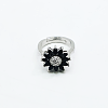 Adjustable Brass Micro Pave Cubic Zirconia Cuff Open Rings for Women YI2958-2-4