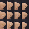 Brass Micro Pave Cubic Zirconia L-Shaped Nose Rings WGA70D4-18-2