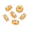 Brass Pave Clear Cubic Zirconia Beads CU-CBA6A75-19B-G-1