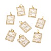 Mother's Day Brass Micro Pave Clear Cubic Zirconia Pendants X-ZIRC-A020-17G-2
