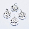 Brass Micro Pave Clear Cubic Zirconia Charms ZIRC-J040-10P-NR-1