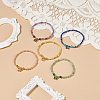 5Pcs 5 Style Natural Mixed Gemstone & Glass Beaded Stretch Bracelets Set BJEW-JB08881-2