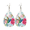 Iron & Imitation Leather Dangle Earrings WGA6ACA-03-2