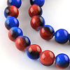 Two-Color Baking Painted Glass Bead Strands DGLA-R050-8mm-32-1