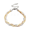 304 Stainless Steel Interlocking Herringbone Chain Bracelet for Men Women BJEW-H554-01-1