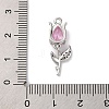 Ion Plating(IP) Brass Micro Pave Cubic Zirconia Tulip Pandents KK-U042-02P-02-3