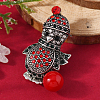 Christmas Theme Zinc Alloy Rhinestone Brooches for Backpack Clothes LK8386-3-1