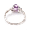 5Pcs 5 Styles Round Natural Gemstone Ring RJEW-JR00709-5