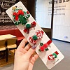 Christmas Theme Cloth Felt Fabric Alligator Hair Clip OHAR-R100-01B-1