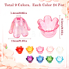 216Pcs 9 Colors UV Plating Acrylic Bead Caps MACR-SC0001-38-2