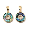Brass Micro Pave Clear Cubic Zirconia Charms KK-G538-08G-1