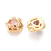 Brass Pave Cubic Zirconia Pendants KK-T074-106G-2