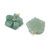Brass & Natural Green Aventurine & Cubic Zirconia Pendants GG-CBAD360-18G-02-2