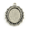 Tibetan Style Oval Alloy Pendant Cabochon Settings TIBEP-Q049-05AS-RS-1