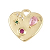 Brass Micro Pave Cubic Zirconia Pendants X-KK-I352-278G-1