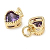 Real 18K Gold Plated Brass Inlaid Cubic Zirconia Charms ZIRC-L100-074G-03-2