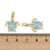 Brass Micro Pave Cubic Zirconia Pendants KK-C093-09G-02-3