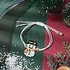 Brass & Seed Beads Snowman Link Adjustable Bracelets BJEW-JB10884-2