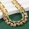 Brass Micro Pave Cubic Zirconia Link Bracelets for Women BJEW-Z126-05G-02-2