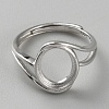 Rhodium Plated 925 Sterling Silver Adjustable Ring Components FIND-WH0152-692P-1