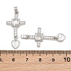 Brass Micro Pave Clear Cubic Zirconia Pendants CU-CBAA571-14P-3