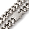 Non-Tarnish 201 Stainless Steel Cuban Link Chain Necklaces NJEW-H033-02P-B-2