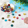 100Pcs 10 Colors Spray Paint Natural Akoya Shell Pendants SHEL-CD0001-01-5