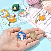 6Pcs 6 Styles Zinc Alloy Enamel Animal Fishing Pins JEWB-CJ0001-56-4