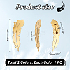 HOBBIESAY 2Pcs 2 Colors 201 Stainless Steel Feather Lapel Pin JEWB-HY0001-29-2