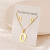 Stainless Steel Letter Pendant Necklaces & Stud Earrings Sets WG3FD2C-15-1