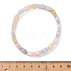 Oval Natural Malaysia Jade Beaded Stretch Bracelets G-P589-02A-02-5