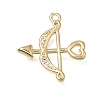 Brass Micro Pave Clear Cubic Zirconia Pendants KK-A302-06G-1