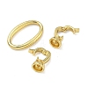 Oval Brass Fold Over Clasps KK-Z143-13G-2