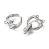 Heart Brass Micro Pave Clear Cubic Zirconia Fold Over Clasps CU-CBA4292-845P-2