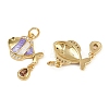 Brass Micro Pave Cubic Zirconia Pendants KK-L241-18G-3