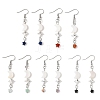 Star with Moon Natural Mixed Stone Dangle Earrings EJEW-JE06756-3