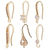 Beebeecraft 24Pcs 6 Style Brass Micro Pave Clear Cubic Zirconia Earring Hooks KK-BBC0002-11-1