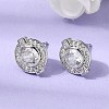Brass Micro Pave Cubic Zirconia Stud Earrings EJEW-G471-05P-01-3