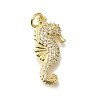 Brass Micro Pave Cubic Zirconia Pendants X-KK-R002-18G-1